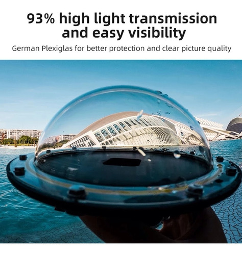 Dome Port Hero 5/6/7 Telesin Para Gopro