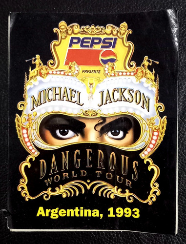 Calcomania Michael Jackson Dangerous Tour Argentina 1993