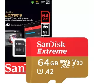 Micro Sd Sandisk Extreme 64 Gb A2 4k Original Gopro Camara