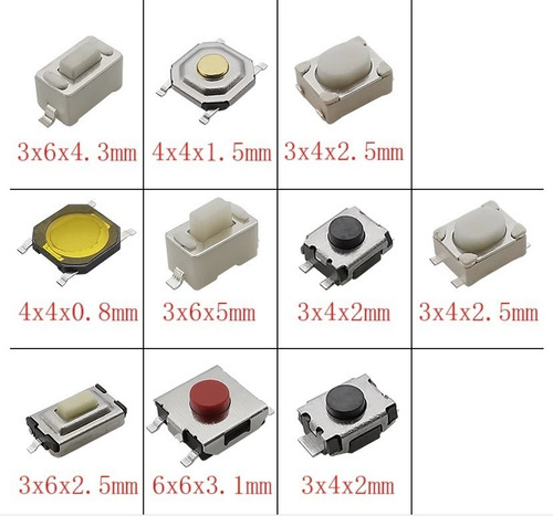 Imagen 2 de 2 de Pulsadores Tact Switch X100 Llaves Electronica Arduino