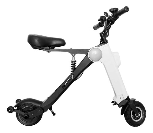 Bicicleta Electrica Plegable-reca Blanco Y Negro Con Asiento