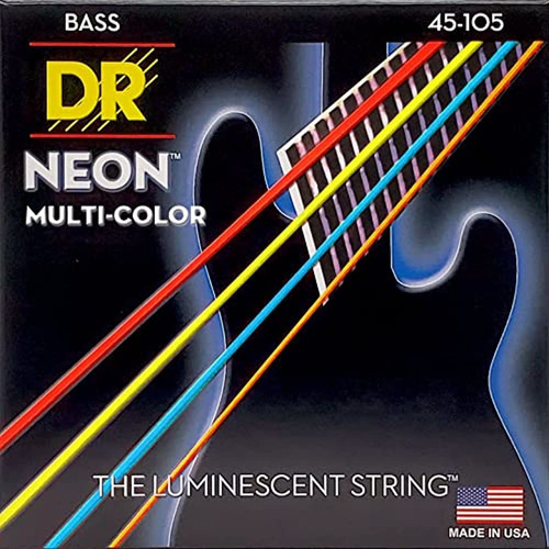 Dr Strings Nmcb-45 Dr Neon 4 Cuerdas Para Bajo Medio Multico