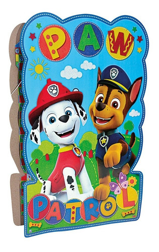 Piñata  Paw Patrol Carton Producto Oficial Cotillon