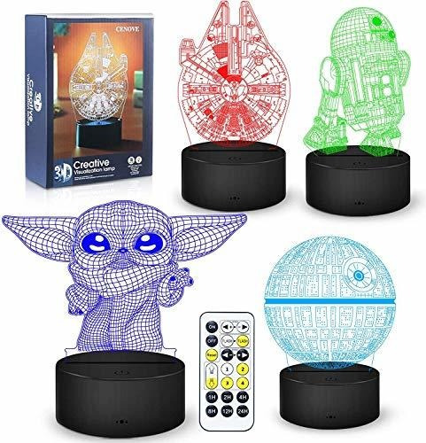 3d Illusion Star Wars Night Light Niños 4 Patrones Fun...