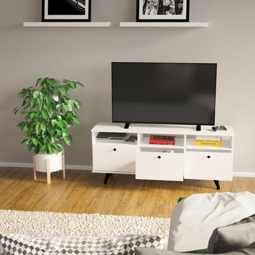 Rack Tv Centro Estant Rack Tv Blanco Mt5000bl Ancho 130cm