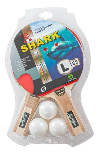 Imagen 2 de 2 de Set Ping Pong Giant Dragon 2* Shark Red Paletas Pelotas