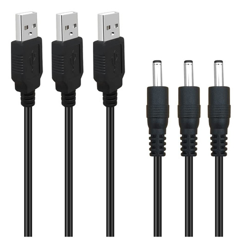 Scovee 3pack 6ft 5v Dc Cable De Alimentación Usb A Dc 3.5mm