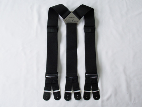 Tirador Pantalón Suspenders Doble Ojal Negro Individ 5cm