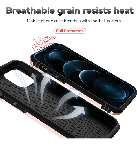 Hitaoyou Funda P/ iPhone 12/12 Pro Oro Rosa Soporte Rigida Oro Rosa.