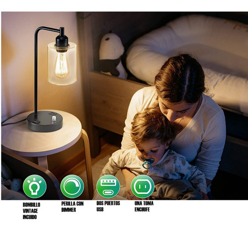 Imagen 3 de 7 de Lámpara De Mesa De Noche Moderna.