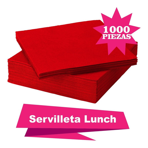 200 Servilletas Lunch Color Rojo Marca Amscan