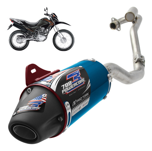 Escapamento Pro Tork Powercore 3 Nxr 150 Bros 2009 Até 2015