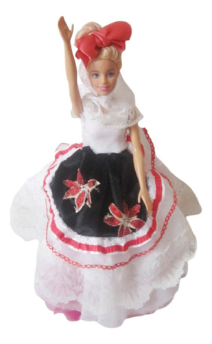 % Barbie Vestido Regional Usada 2013-2015 Original Coleccion