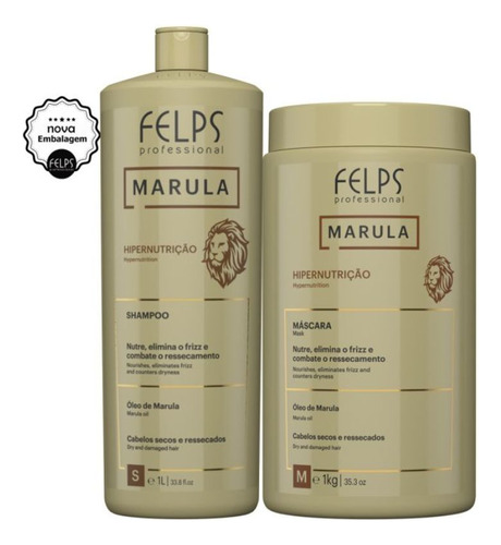 Kit Felps Marula - Shampoo 1 L + Máscara 1 Kg