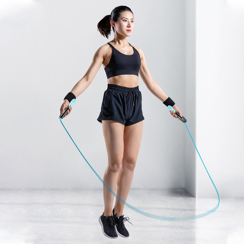 Imagen 2 de 9 de Cuerda Para Saltar Ajustable Con Contador Digital 2 Formas