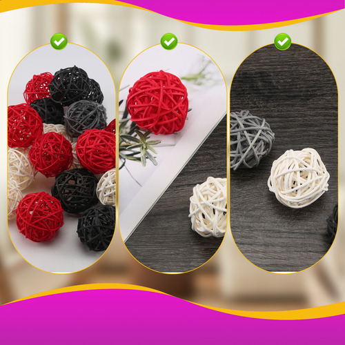 Ol Bolas De Ratán De 2 Pulgadas Decorativas Para Decoración