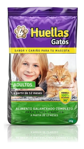 Alimento Para Gatos Adultos 4 Huellas Bolsa X 1 Kilo