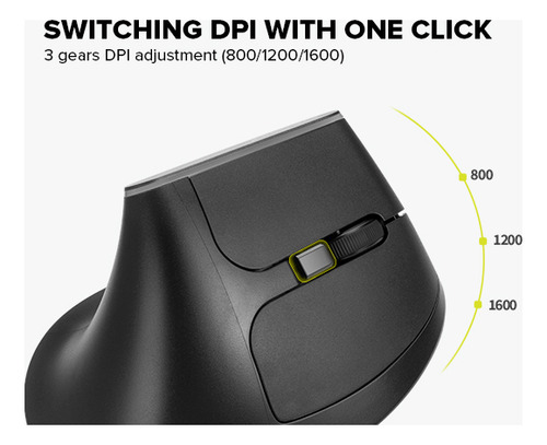 Mouse Vertical Inalámbrico Ratón Silencioso Ergonómico