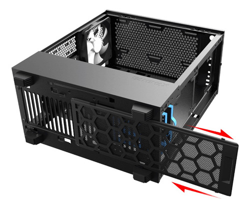 Armário Argb Atx de vidro temperado Munfrost Panda Rgb, cor preta