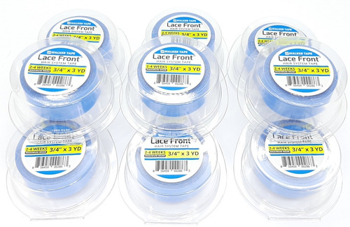 Fita Adesivo Lace Front Azul 3 Metros - Kit Com 10 Fitas
