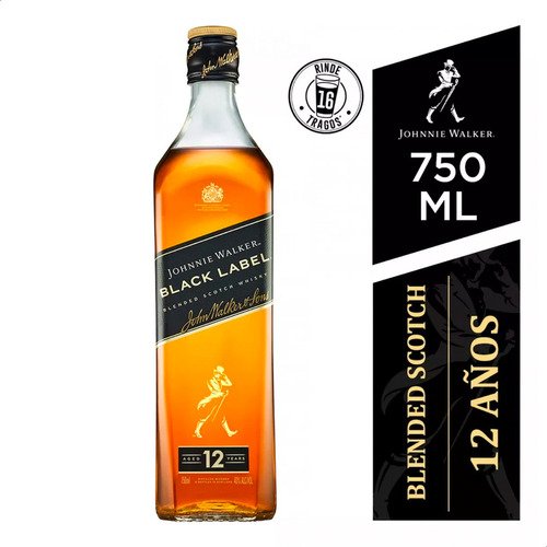 Whisky Johnny Walker Importado Johnnie Black Label 750 Ml