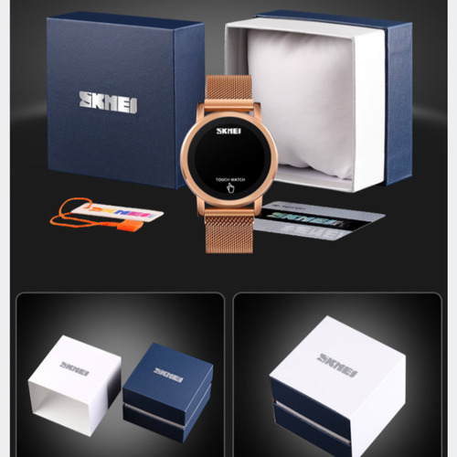 Reloj Electrónico Casual Para Hombre Con Led Dorado