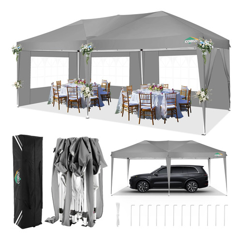 Cobizi Canopy Toldo Desplegable De 10 X 20 Pies Con 6 Parede