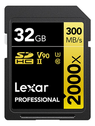 Tarjeta Sd Lexar 2000 X 32 Gb Sdhc U3 8k V90 Con Velocidad D