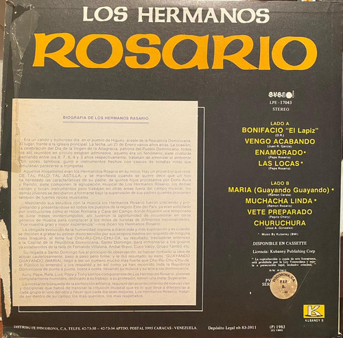 Disco Lp - Los Hermanos Rosario / Los Hermanos Rosario (Usado)