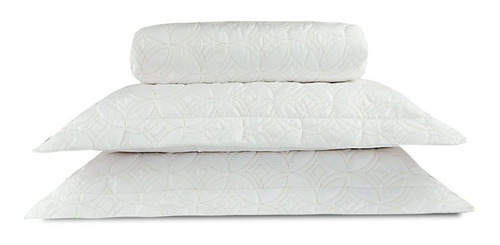 Cobre Leito Colcha Casal Queen 3 Peças Bordado Luxury Cor Branco