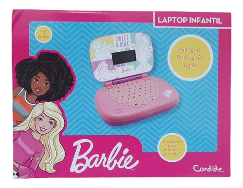 Laptop Da Barbie Infantil Português Inglês 19cm - 1812