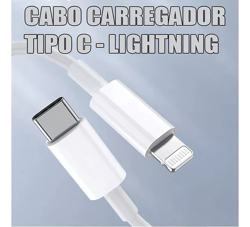 Cabo Usb C Lightning P/ iPhone 11 Á 14 Branco Premium 1metro