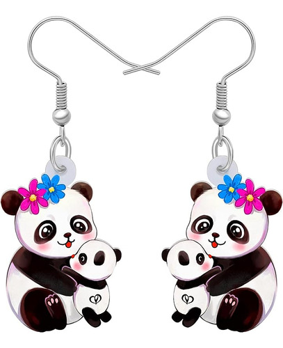 Aretes Panda Acrilico Para El Dia Madre Adorables Aretes Oso