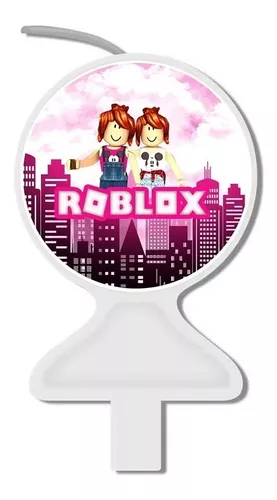 Topo de Bolo - Roblox Rosa - Decoração para Bolo - Topper