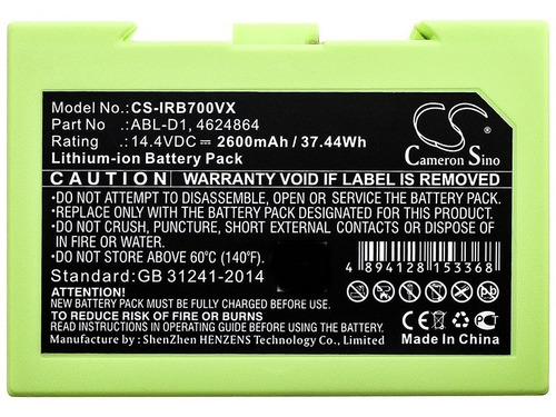 Bateria Para Irobot Roomba 7150 I31502f I8550 5150 7550 E5