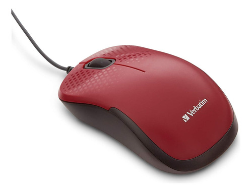 Mouse Optico Con Cable Usb Silencioso | Rojo / Verbatim