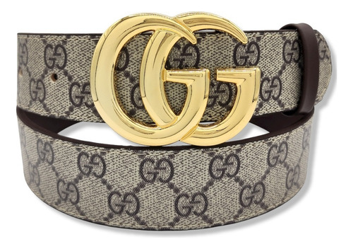 Cinturon Gg Moda Unisex Marmont Cafe Diseño De La Tela Hebilla Gg Oro Talla S