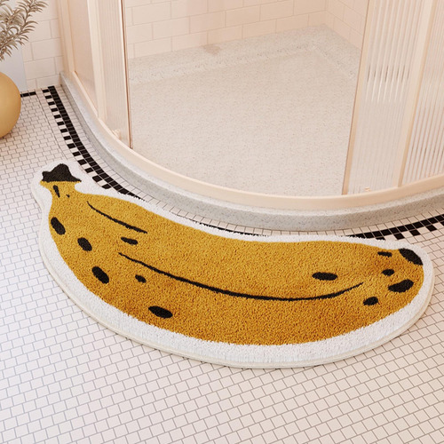 Alfombra De Baño Con Forma De Plátano, De Secado Rápido,