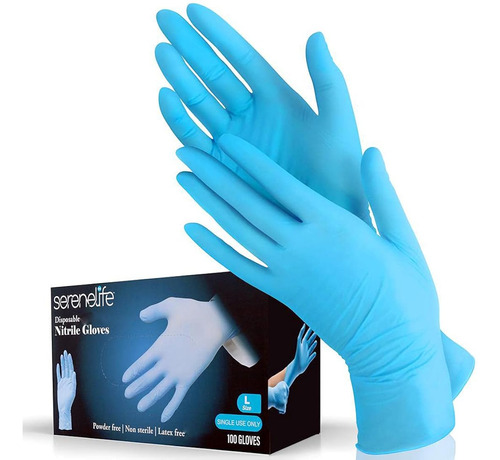 100 Guantes Desechables De Nitrilo Serenelife