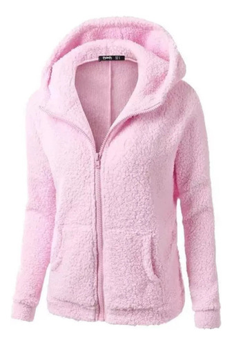 Chaqueta De Forro Polar Suave Con Capucha Para Mujer