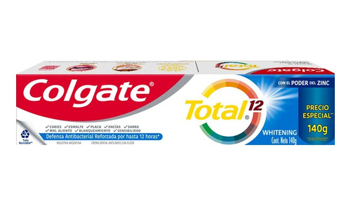 Crema Dental Colgate Total 12 Whitenning X 140g (bulto X 24)