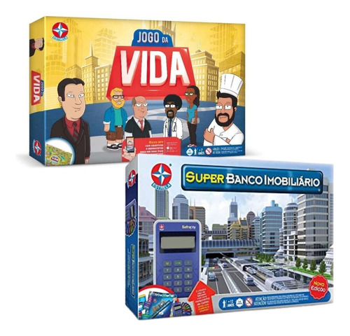 Kit De Jogos Estrela Super Banco Imobiliário + Jogo Da Vida