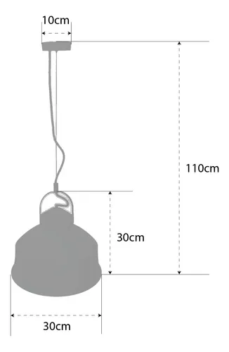 Lámpara Colgante Campana De Metal E27