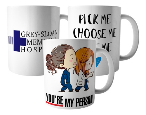 Set De Tazas Greys Anatomy X 3 (ceramica)