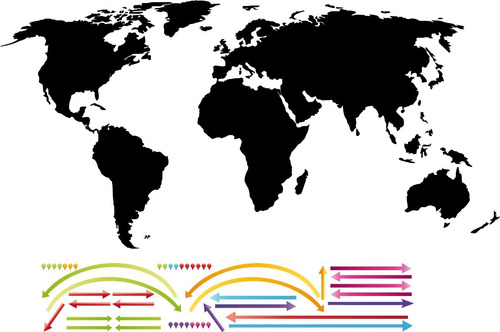 Imagen 2 de 4 de Vinilos Decorativos Planisferio Mapa Fotos Viajes