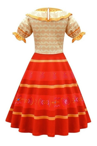 Imagem 5 de 10 de Fantasia Infantil Vestido Encanto Dolores Ou Pepa Com Bolsa