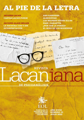 Revista Lacaniana De Psicoanálisis Nº 31 Eol