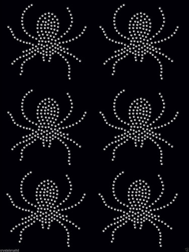 6 X S Araña Hierro Transferencia Rhinestone Crystal Playera