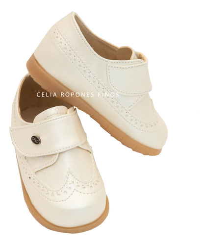 Zapatos Bautizo Con Suela Niño - Ropones Celia