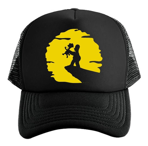 Gorra Black Unisex De Malla Los Simpson Bart Homero